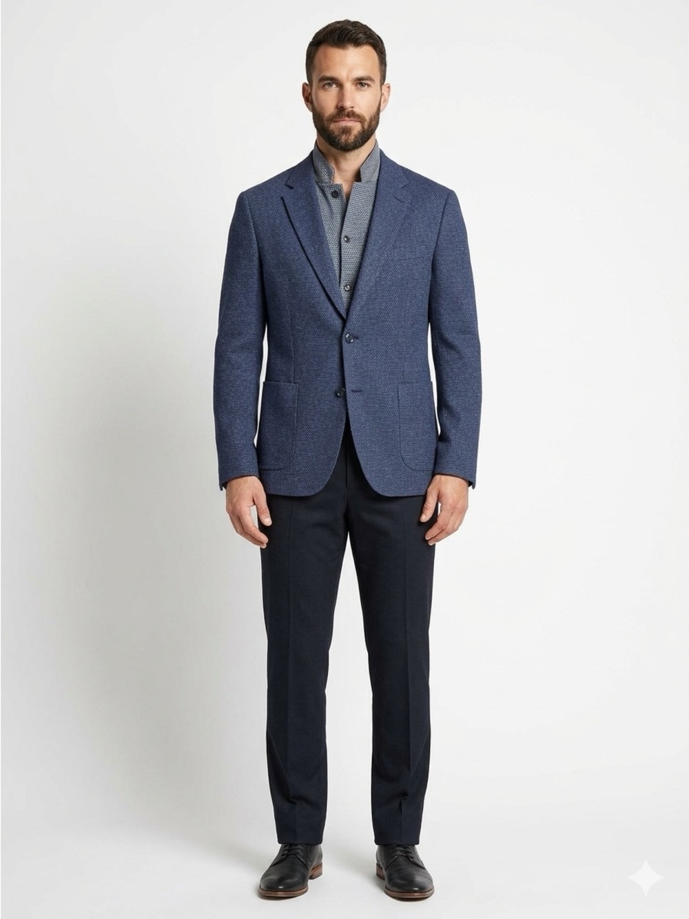 Report Collection Men's Navy Textured Sport Coat